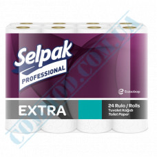 Toilet paper | 22m | 180 sheets | white | 2 ply | Selpak Extra Professional | 24 rolls per pack