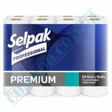 Toilet paper | 18m | 150 sheets | white | 3 ply | Selpak Professional Premium | 24 rolls per pack