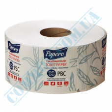 Toilet paper Jumbo | 108m | 864 sheets | 2 ply | d=190mm h=91mm | white | embossed | Papero | 12 rolls per pack