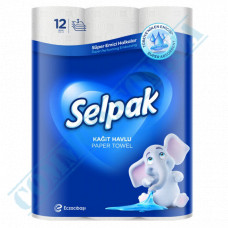 Paper towel | 11m | 84 sheets | three-layer | White | Selpak Super Absorbent | 12 rolls per pack