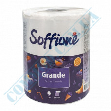 Paper towel | 77m | 350 sheets | two-layer | White | Soffione grande