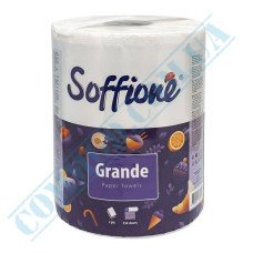 Paper towel | 77m | 350 sheets | two-layer | White | Soffione grande