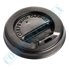Black plastic 90mm lids with sip hole 100 pieces