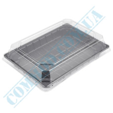 Black plastic sushi box 600ml 224x150x36mm 10 pieces