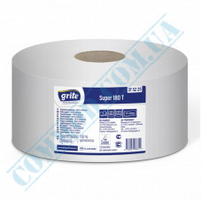 Toilet paper Jumbo | 180m | 571 sheets | 2 ply | d=195mm h=97mm | white | without embossing | Grite Super 180T