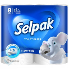 Selpak super soft white toilet paper 3-ply 150 sheets 8 rolls