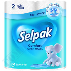 Paper towel | 14m | 90 sheets | two-layer | White | Selpak Comfort | 2 rolls per pack