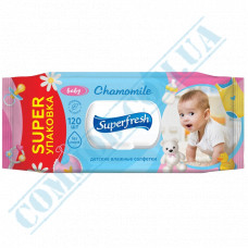 Wet wipes | antibacterial | with valve | for children | SuperFresh | 120 pieces per pack
