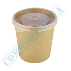 Kraft soup bowl 450ml with lid 50 pieces