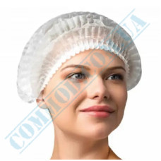 Шапочка-берет белая с резинкой 100 штук