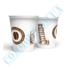 Paper cups 250ml | d=80mm | single wall | Leaning Tower of Pisa | 50 pieces per pack