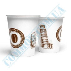 Paper cups 350ml | d=90mm | single wall | Leaning Tower of Pisa | 50 pieces per pack