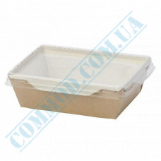 Bamboo fiber containers | Craft | 900ml | 170*135*48mm | with lid | for hot and cold food | 50 pieces per pack