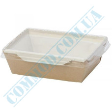 Bamboo fiber containers | Craft | 1200ml | 200*140*50mm | with lid | for hot and cold food | 50 pieces per pack