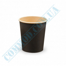 Bamboo Fiber cups | 185ml | black | single wall | 80 pieces per pack