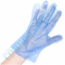 Polyethylene gloves | blue | on cardboard | 100 pieces per pack