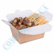 Paper containers | 1300ml | 97*148*94mm | Craft | Huhtamaki | for hot and cold food | 50 pieces per pack
