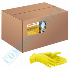 Household gloves | latex | yellow | with cotton spraying | size - M | Industrial | PRO Service | 30 pairs per pack