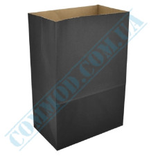 Rectangular bottom black paper bags 260x150x380mm (4834) 100 pieces