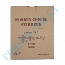 Stirrers for coffee and tea | wooden | 140*5*1.9mm | Premium | 1000 pieces per pack