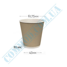 Paper cups 110ml | d=62mm | Rippled | kraft | 25 pieces per pack