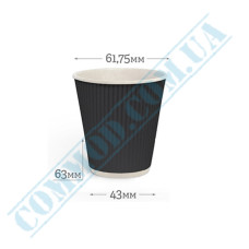 Paper cups 110ml | d=62mm | Rippled | black | 25 pieces per pack