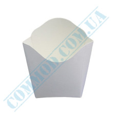 French fries cardboard packaging | for 120g | 125*120mm | white | 50 pieces per pack