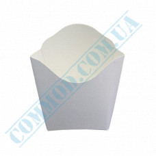 French fries cardboard packaging | for 120g | 125*120mm | white | 50 pieces per pack