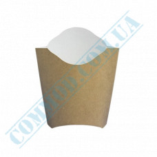 French fries cardboard packaging | for 100g | 115*110mm | kraft-white | 50 pieces per pack