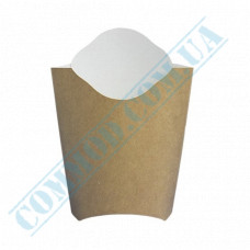 French fries cardboard packaging | for 150g | 135*115mm | kraft-white | 50 pieces per pack