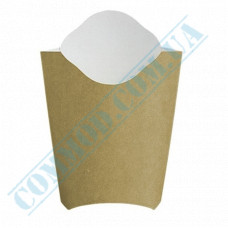 French fries cardboard packaging | for 300g | 195*143mm | kraft-white | 50 pieces per pack
