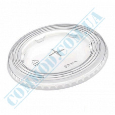 Flat lids | PET | d=95mm | with hole | transparent | PolyER | 50 pieces per pack