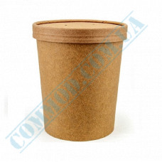 Paper containers | 1000ml | d=110 mm h=135mm | Craft | with paper lid | for hot and cold foods | 50 pieces per pack