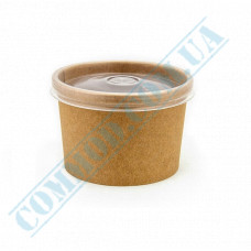 Paper containers | 230ml | d=75mm h=60mm | Craft | with PP lid | for hot and cold foods | 50 pieces per pack