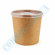 Paper containers | 760ml | d=110 mm h=90mm | Craft | with PP lid | for hot and cold foods | 50 pieces per pack
