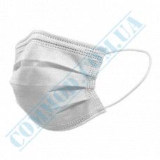 Medical masks | white | non-woven | 3 ply | 100 pieces per pack