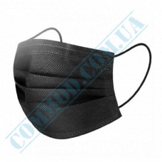 Medical masks | black | non-woven | 3 ply | 100 pieces per pack