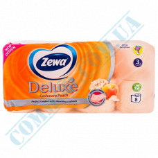Toilet paper | 19m | 150 sheets | pink | 3 ply | with peach aroma | Zewa Deluxe Peach | 8 rolls per pack