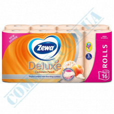 Toilet paper | 19m | 150 sheets | pink | 3 ply | with peach aroma | Zewa Deluxe Peach | 16 rolls per pack
