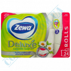 Toilet paper | 19m | 150 sheets | white | 3 ply | with chamomile scent | Zewa Deluxe Camomile | 24 rolls per pack