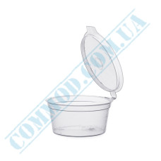 Clear plastic sauce bowl with lid 30ml 50 pieces