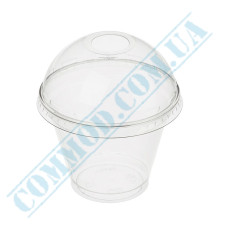 Dessert PET cups | 200ml | d=95mm h=72mm | transparent | with Dome lid without hole | Ukraine | 50 pieces per pack