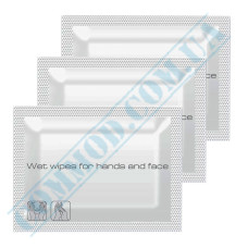 Салфетки влажные 13x14 см в индивидуальной белой упаковке | 600 штук в ящике