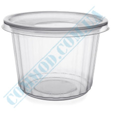 Clear plastic soup bowl with lid 500ml 50 pieces