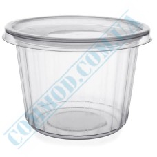 Clear plastic soup bowl with lid 500ml 50 pieces