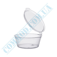 Clear plastic sauce bowl with lid 50ml 40 pieces