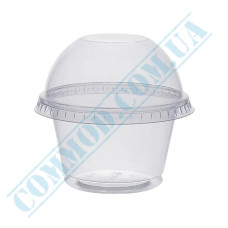 Dessert PET cups | 200ml | d=94mm h=57mm | transparent | with Dome lid with hole | Ukraine | 50 pieces per pack