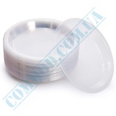 Тарелка пластиковая 20см прозрачная 50 штук Тарелка пластиковая 20см прозрачная 50 штук