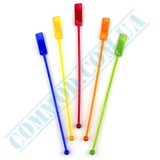 Paddle screw colored coctail stirrer 195mm 100 pieces