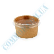 Kraft paper sauce bowl 60ml with lid 100 pieces